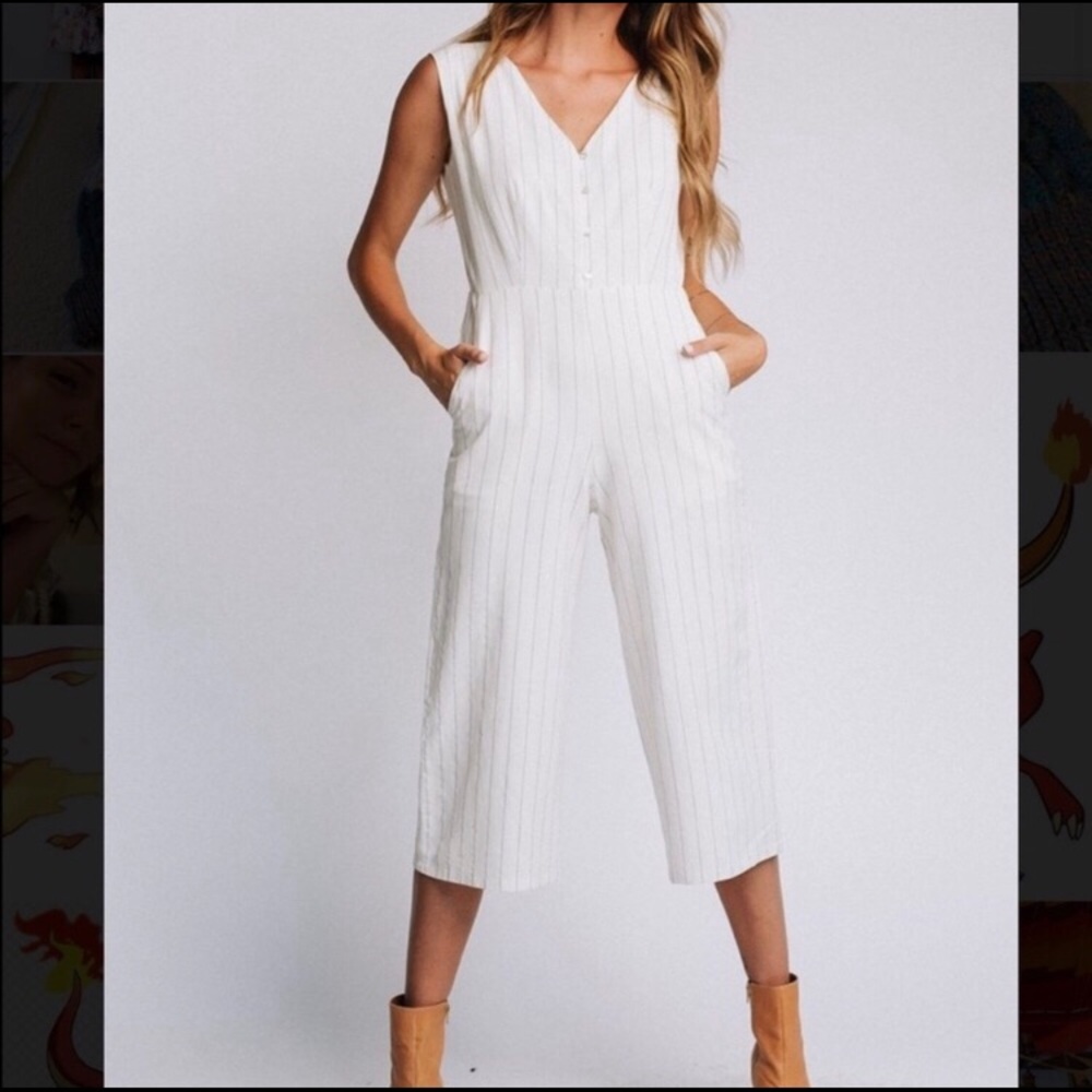 Clad and Cloth white jumpsuit